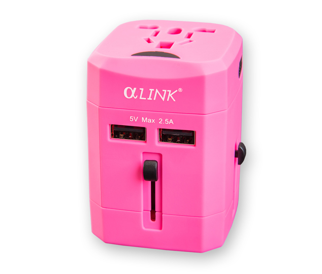 USB Travel Adapter (pink)